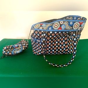 Vera Bradley Shoulder Bag Purse Tote With Extra Travel Bag